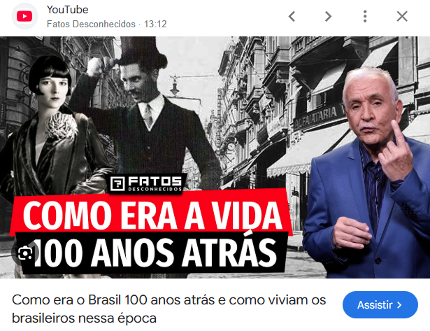 Imagem ilustrativa sobre Video: Como era o Brasil 100 anos atrás e como viviam os brasileiros nessa época